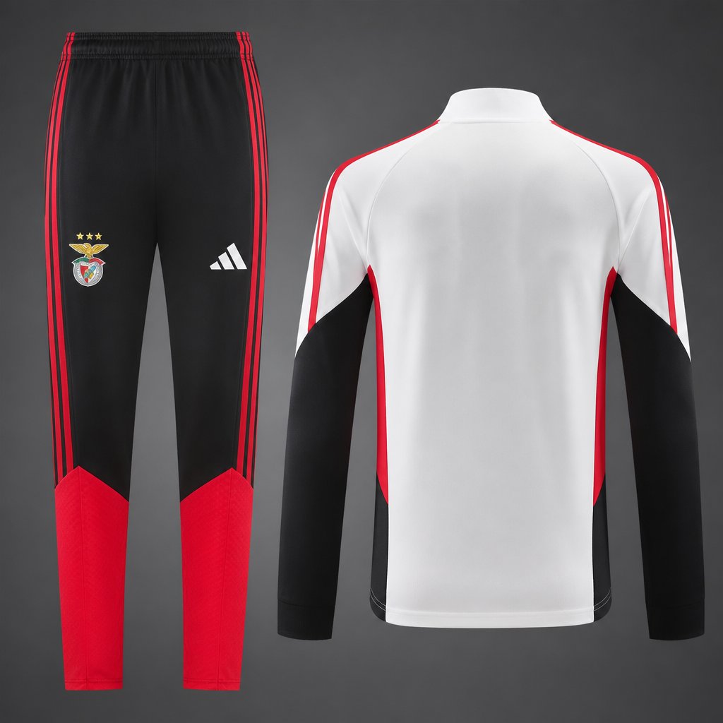 26/27 Benfica White Half Zipper Jacket + Long Pants