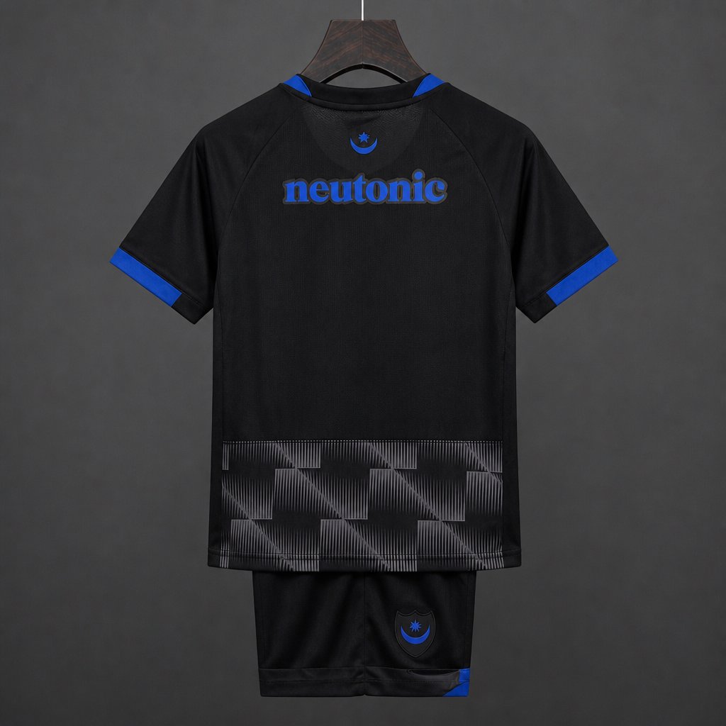 26/27 Kids Portsmouth Third  Black Jersey Kit