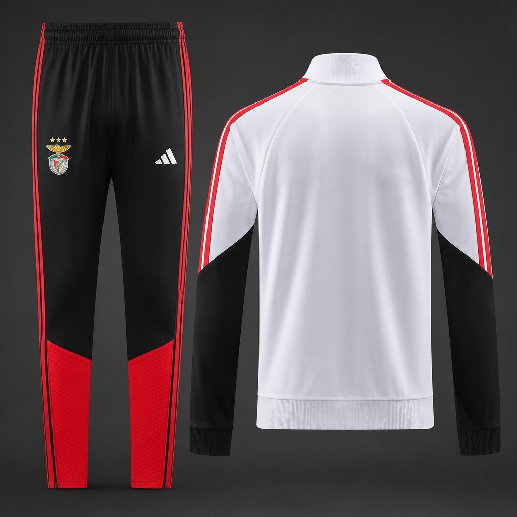 26/27 Benfica White Full Zipper Jacket + Long Pants