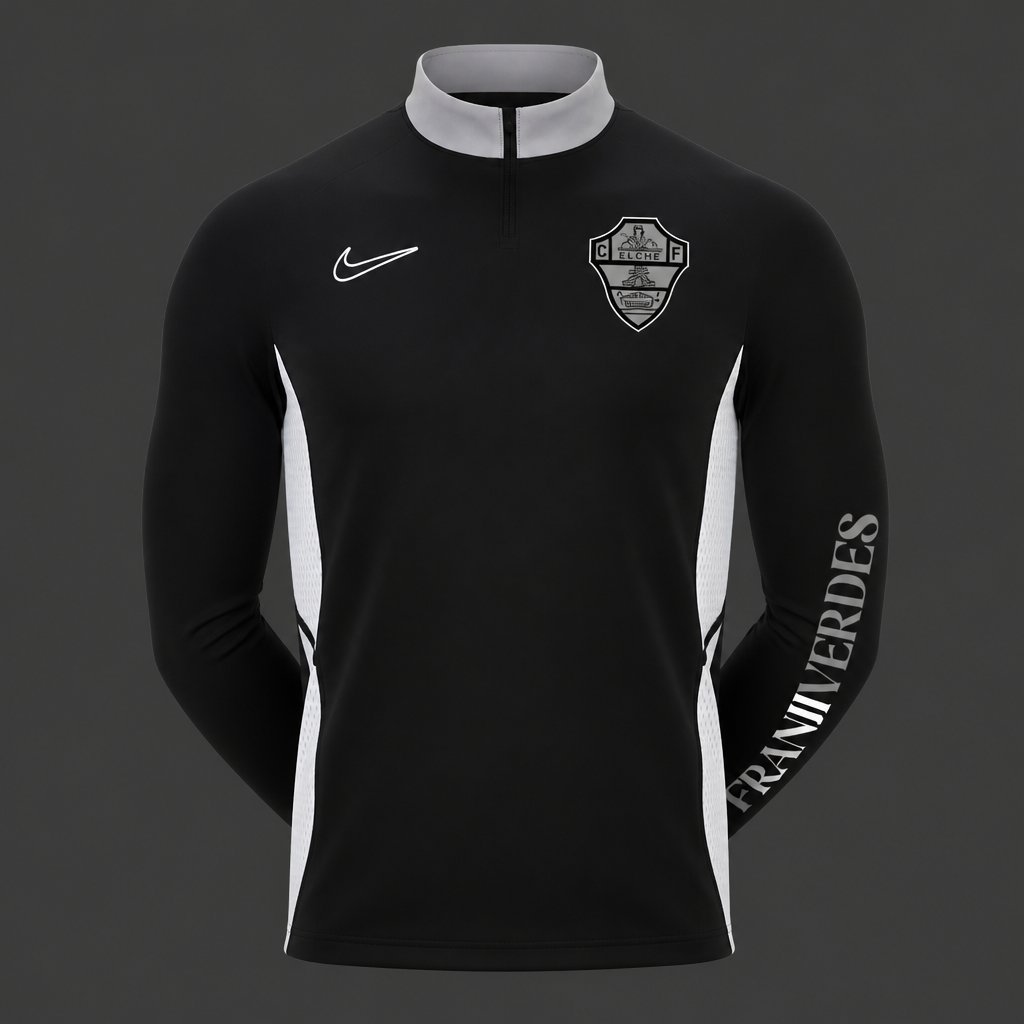 Player Version 26/27 Elche Black  Long Sleeve Half-Zip Jersey