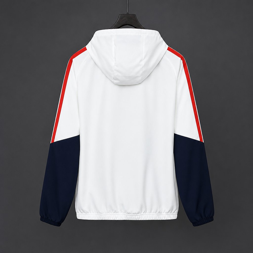 26/27 Bayern Munich white Full Zipper Hooded  Windbreaker