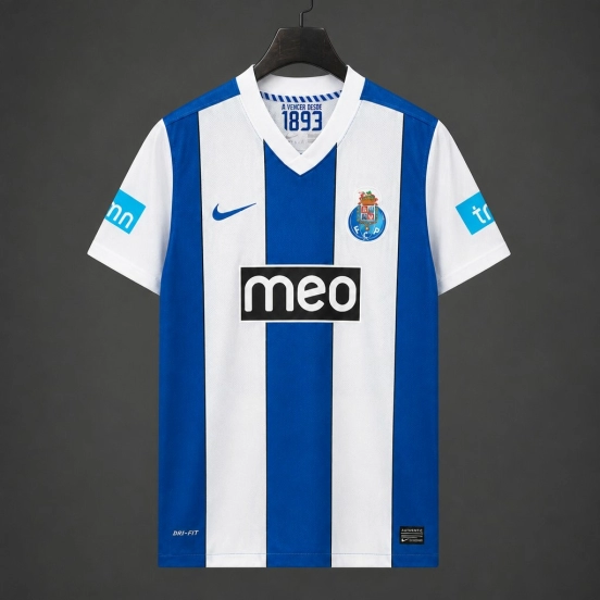 Retro 11/12 Porto Home Blue White Jersey